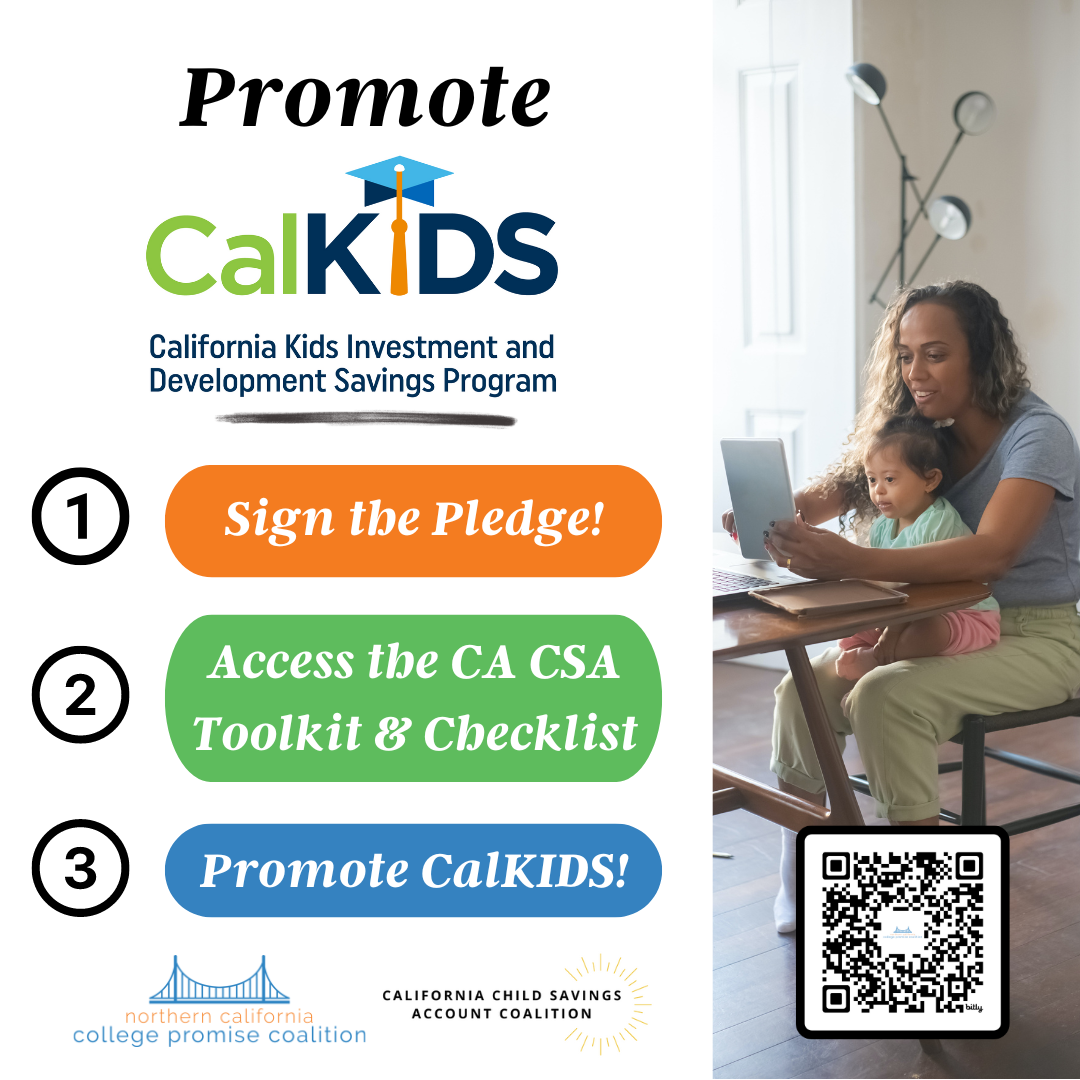 A flyer on how to promote CalKIDS by NCCPC and the CA CSA Coalition